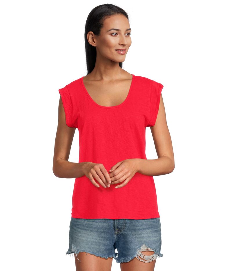 モッドドック レディース トップス シャツ Tシャツ キャップ Mod-o-doc Cap Sleeve Scoop Neck Tee Rich Apple