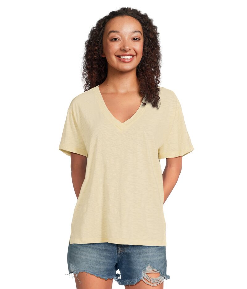 モッドドック レディース トップス シャツ Vネック Tシャツ Mod-o-doc Short Sleeve V-Neck Boxy Tee Sweet Cream クリーム