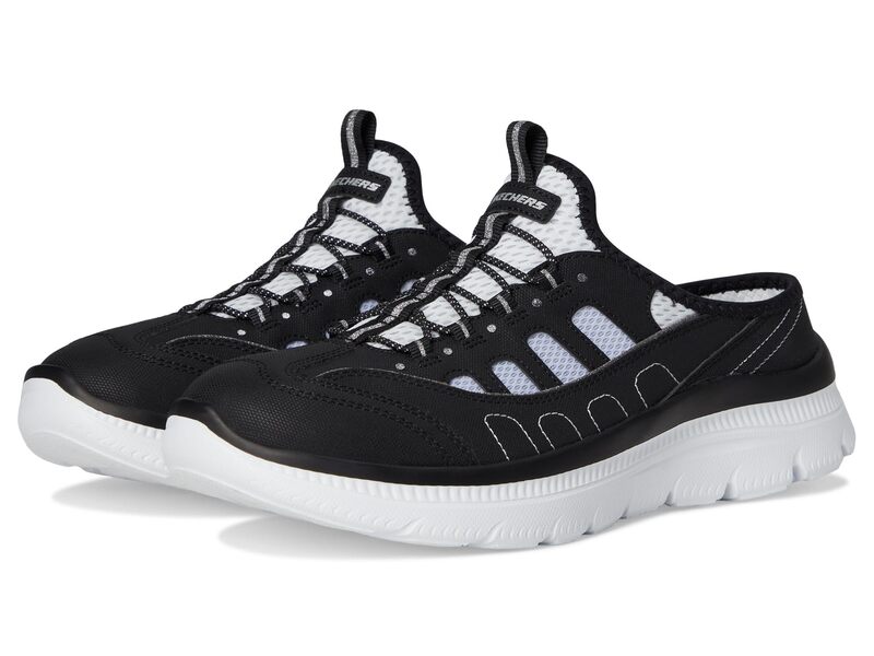スケッチャーズ レディース シューズ スニーカー プラスサイズ SKECHERS Summits Plus - Cosmic Sparkle Black White ホワイト