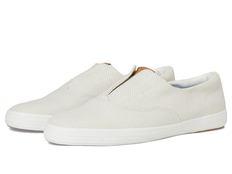 ケッズ レディース シューズ スニーカー Keds Champion Round Toe Slip-On Cream Dalmata Leather クリーム