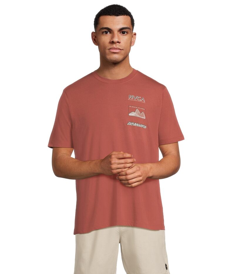 ルーカ メンズ トップス プルオーバー Rvca Xt Stacks Short Sleeve Dusty Red 赤いこと