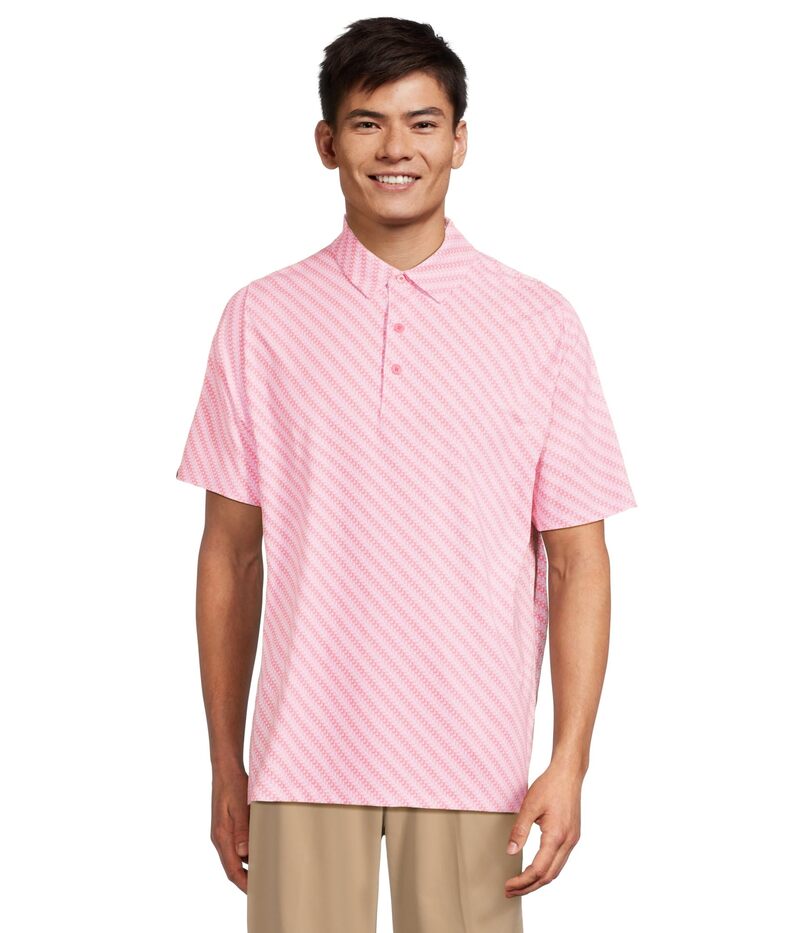 キャラウェイ メンズ トップス シャツ ポロシャツ プリント Callaway Chev Twill Print Polo Strawberry Pink ピンク