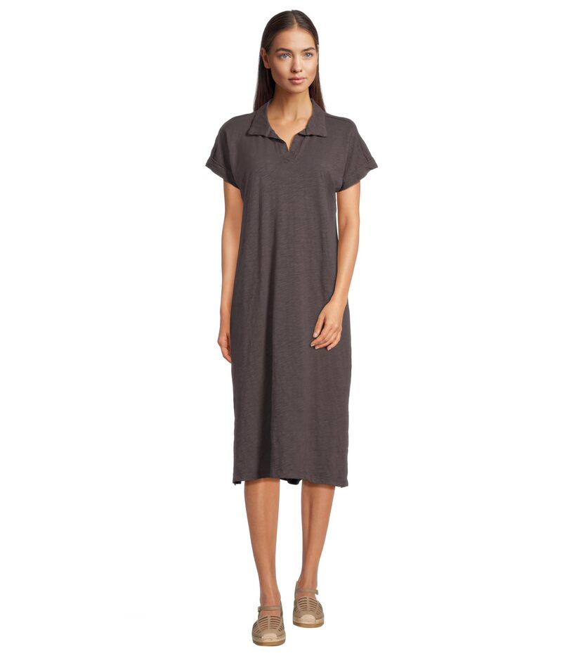 モッドドック レディース トップス ワンピース ミディワンピース ミディ Mod-o-doc Short Sleeve Dolman Midi Dress Washed Ebony