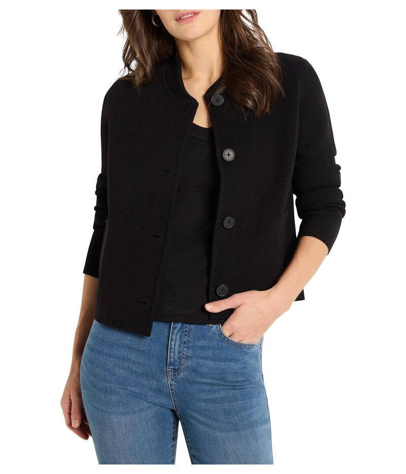 ニックプラスゾーイ レディース アウター コート ニット ジャケット NIC+ZOE Knit Bomber Jacket Black Onyx ブラック