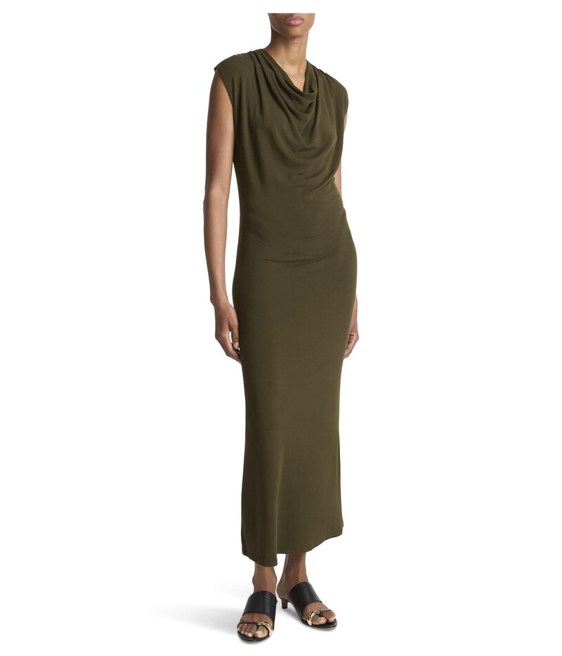 ヴィンス レディース トップス ワンピース ドレープ キャップ Vince Cap Sleeve Draped Cowl Neck Dress Verde｜ReVida 店
