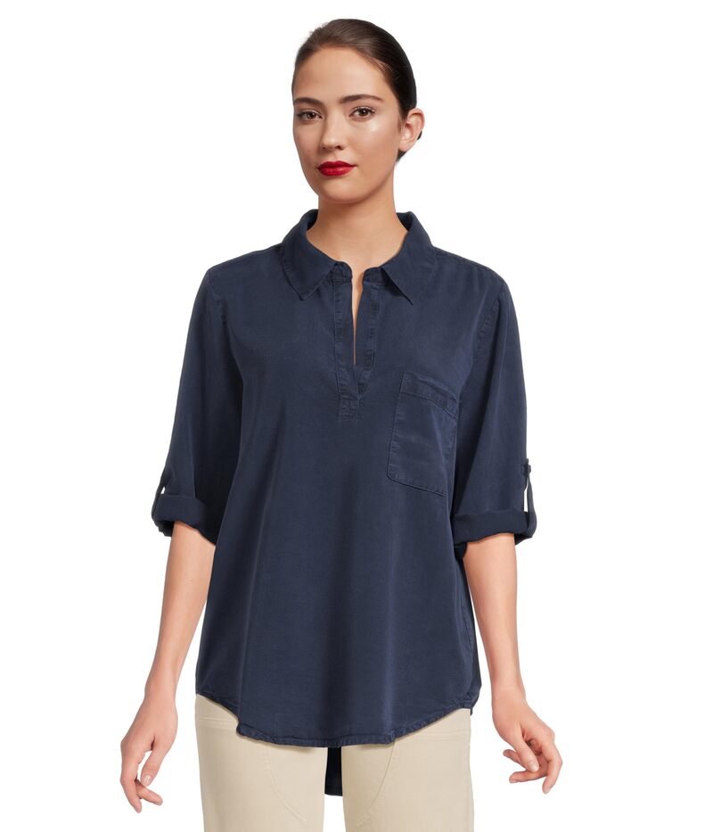 モッドドック レディース トップス シャツ Mod-o-doc Roll Tab Patch Pocket Tunic Vibrant Navy ネイビー 12,905円
