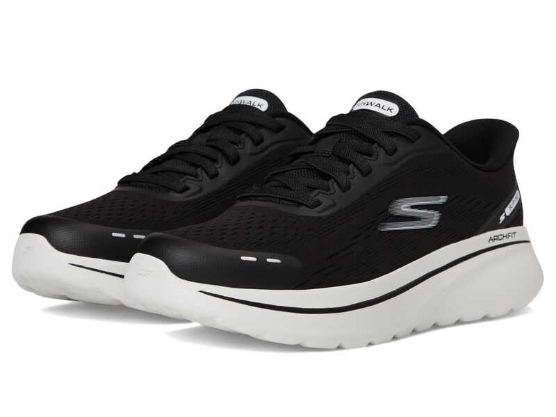スケッチャーズ メンズ シューズ スニーカー SKECHERS Performance Go Walk Arch Fit N-joy Nobend Hands Free Slip-in Black/White ホワイト
