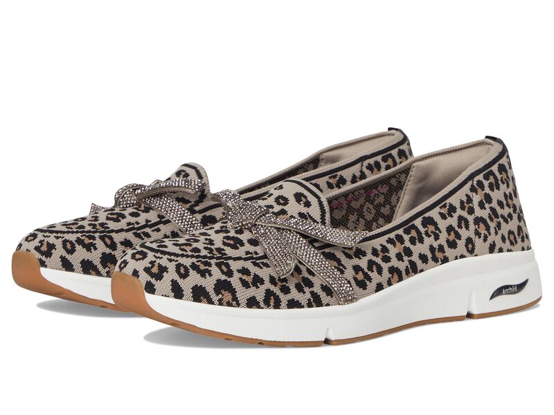 スケッチャーズ レディース シューズ スリッポン・ローファー SKECHERS Martha Stewart Arch Fit - Living Leopard 毛の荒物