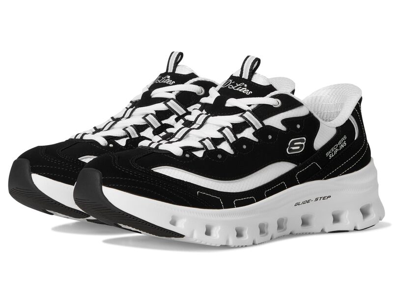 スケッチャーズ レディース シューズ スニーカー SKECHERS Glide-Step Pro Heritage Classic Hands Free Slip-Ins Black White ホワイト