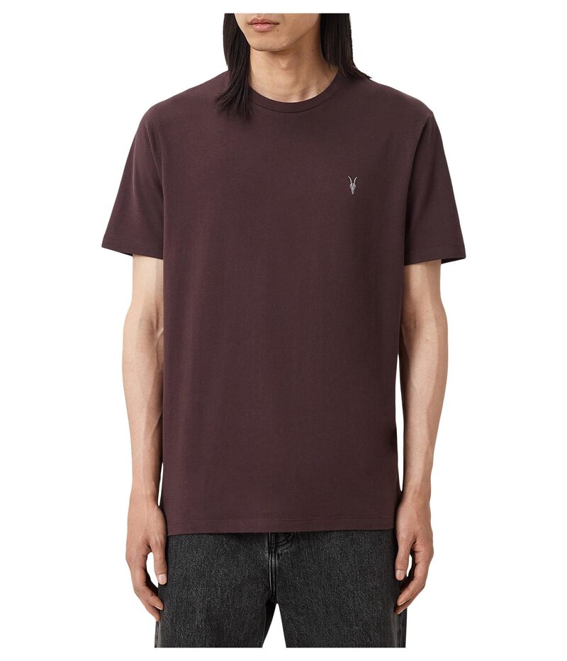 オールセインツ メンズ トップス シャツ AllSaints Brace Short Sleeve Crew Oxblood Red レッド