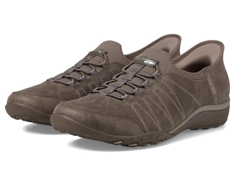 スケッチャーズ レディース シューズ スニーカー SKECHERS Breathe Easy- Home Body Hands Free Slip-Ins Dark Taupe トープ