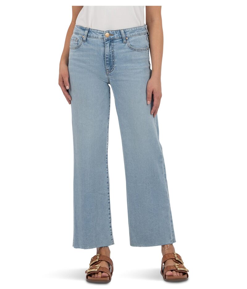 カットフロムザクロス レディース ボトムス デニムパンツ KUT from the Kloth Charlotte High Rise Culottes With Raw Hem Block