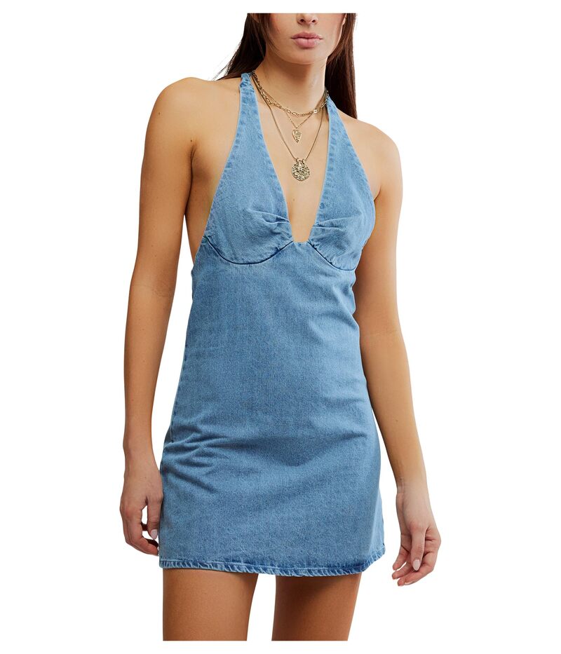 フリーピープル レディース トップス ワンピース ミニ デニム Free People Trevi Denim Mini Celestial Blue ブルー 8,985円