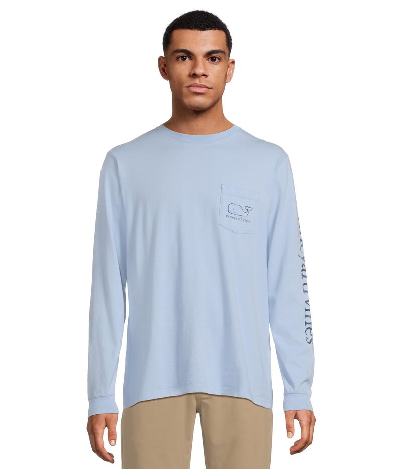 ヴァインヤードヴァインズ メンズ トップス シャツ ヴィンテージ Tシャツ Vineyard Vines Long Sleeve Vintage Whale Pocket T-Shirt Jake Blue ブルー|ReVida 店