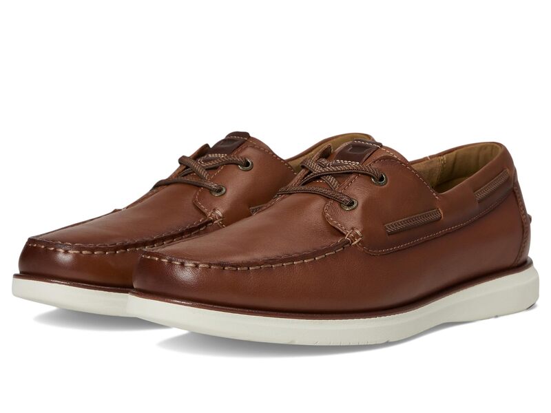 フローシャイム メンズ シューズ スリッポン・ローファー レース Florsheim Tropics Elastic Lace Moc Toe Boat Shoes Cognac