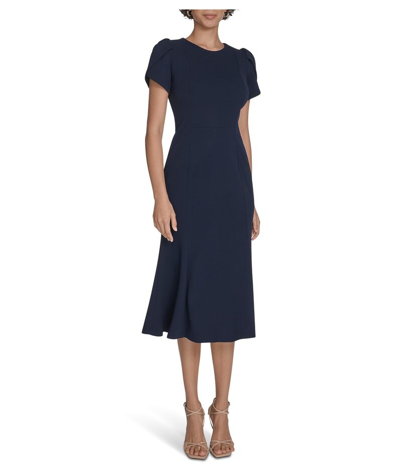 カルバンクライン レディース トップス ワンピース A ライン Calvin Klein Tulip Sleeve Aline Dress Indigo インディゴ