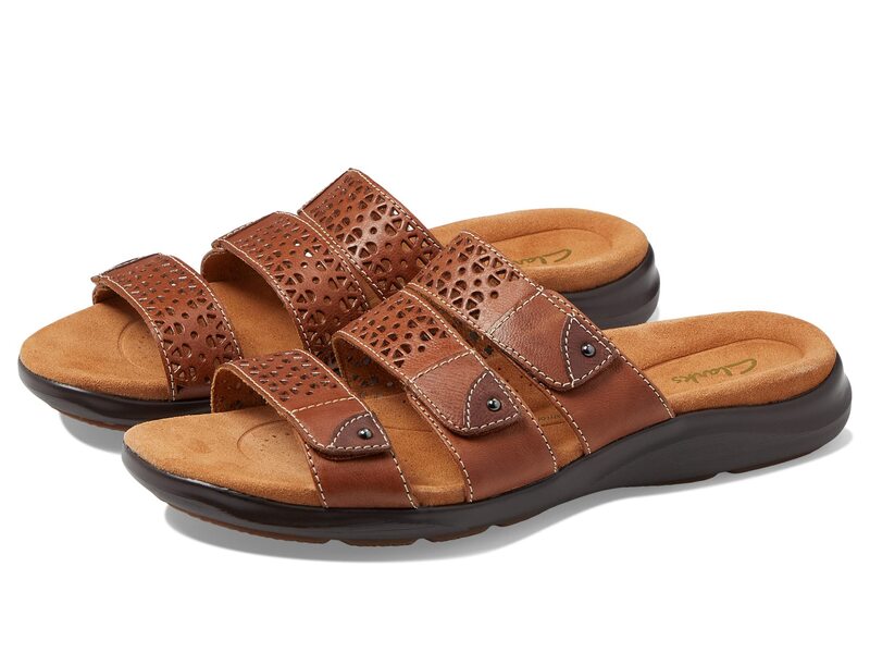 クラークス レディース シューズ サンダル Clarks Kitly Walk Tan Leather タン