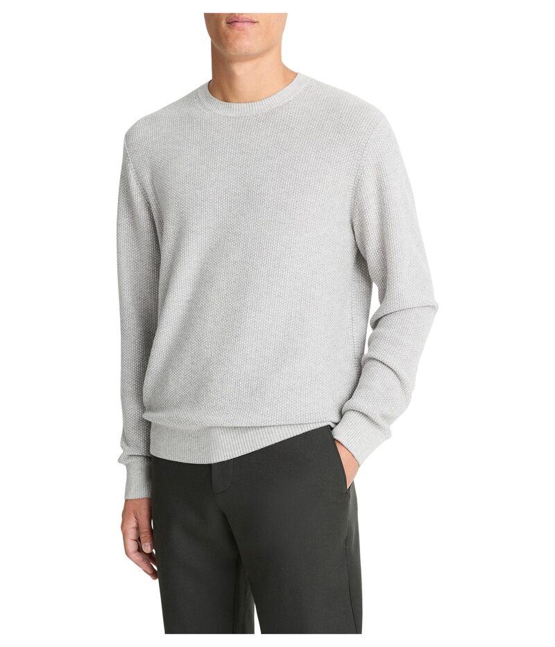 ヴィンス メンズ アウター ニット・セーター Vince Geo Jacquard Long Sleeve Crew H Grey/Classic Cream クリーム