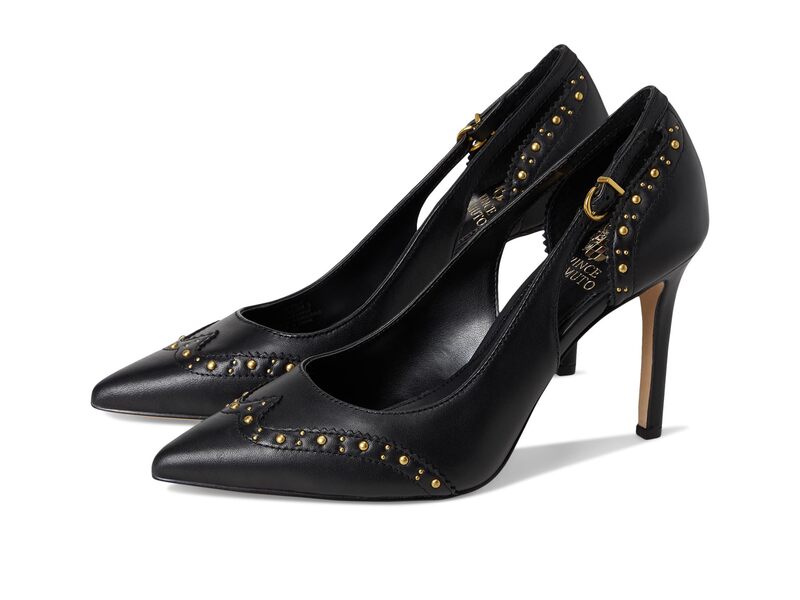 ヴィンスカムート レディース シューズ 踵 カットアウト Vince Camuto Hally Studded Cut-out Pump Black 黒いこと