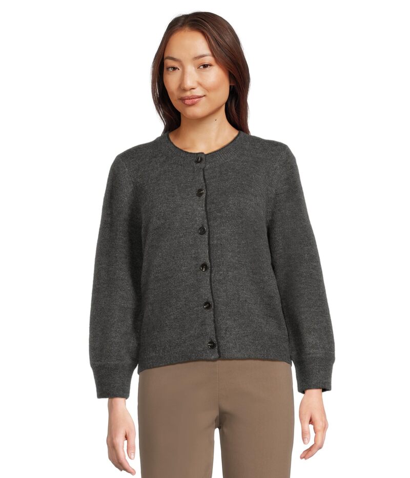 マイケルスターズ レディース アウター ニット・セーター クルーネック Michael Stars Parson Crew Neck Cardi Charcoal チャコール