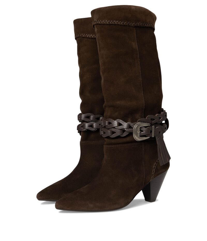 フリーピープル レディース シューズ 踵 ブーツ Free People Bridget Belt Slouch Boots Chocolate Suede/Leather 黒茶
