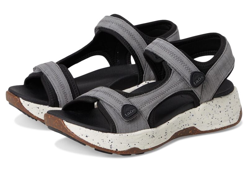 タオスフットウェア レディース シューズ サンダル Taos Footwear Super Side Grey Emboss グレー
