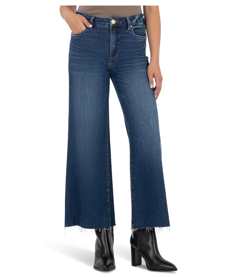 カットフロムザクロス レディース ボトムス デニムパンツ ワイドレッグ KUT from the Kloth Meg High-Rise Fab Ab Wide Leg Raw Hem Inexhaustible