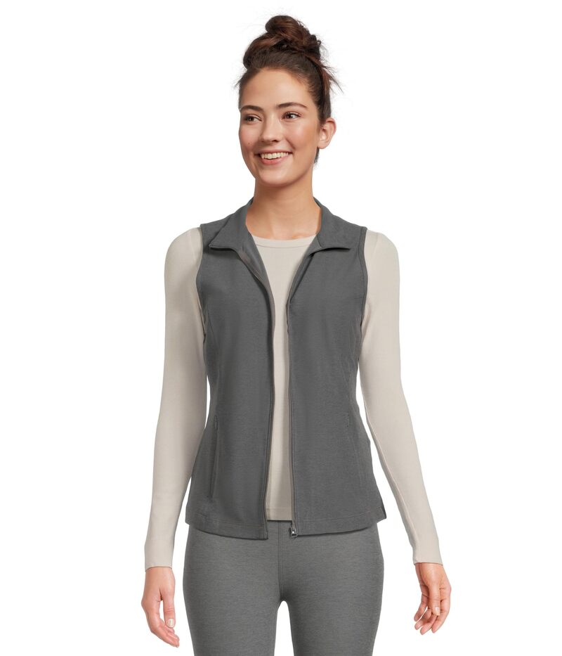 ビヨンドヨガ レディース アウター 厚地の外套 限りない Beyond Yoga Venice Zip-front Vest True Gray Heather 薄墨色