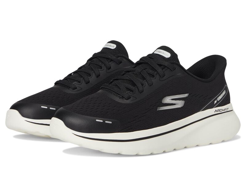 スケッチャーズ レディース シューズ スニーカー SKECHERS Performance Go Walk Arch Fit N-Joy Emory Hands Free Slip-Ins Black/White ホワイト