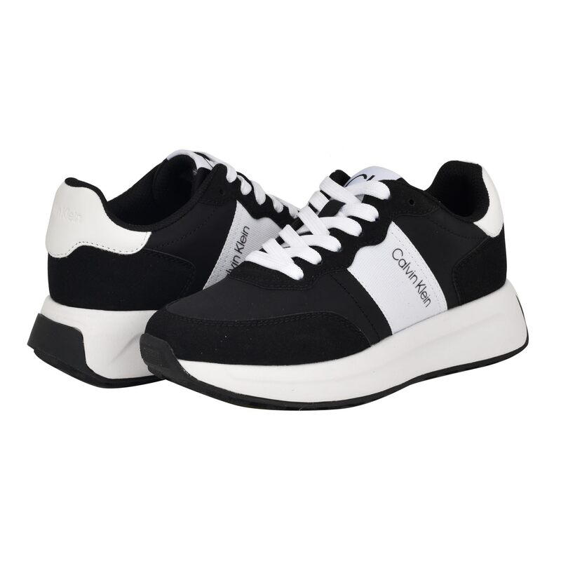 カルバンクライン レディース シューズ スニーカー Calvin Klein Hallie Black/White ホワイト