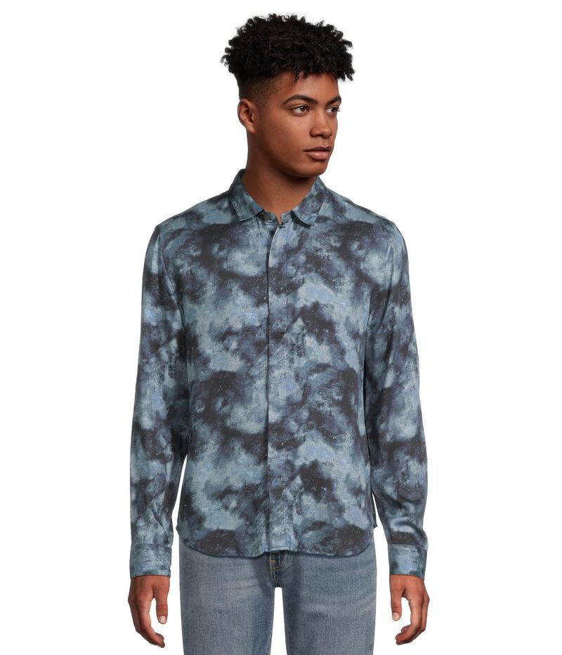ジョンバルベイトス メンズ トップス シャツ John Varvatos Rodney Shirt W673W25 Titanium Blue ブルー