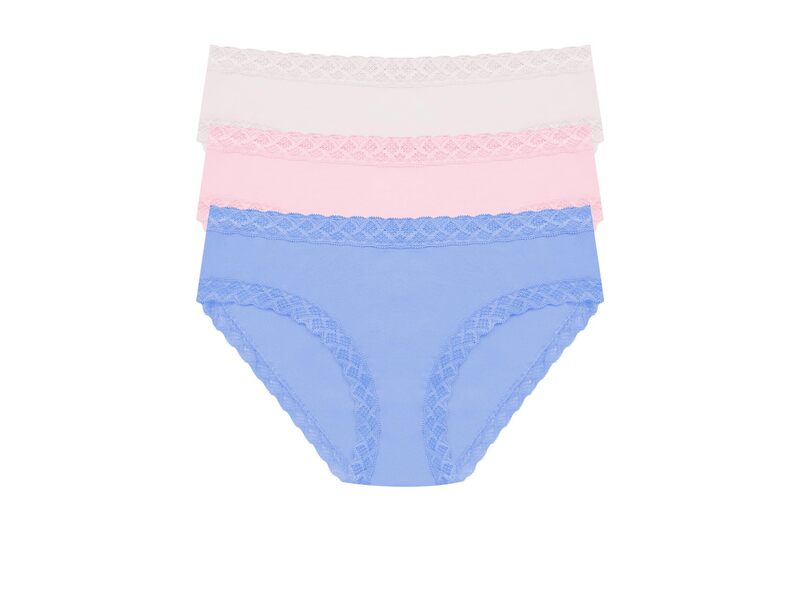ナトリ レディース アンダーウェア パンツ Natori Bliss Girl Brief 3-Pack Panties Blue Iris/Soft Mulberry/Mink ブルー