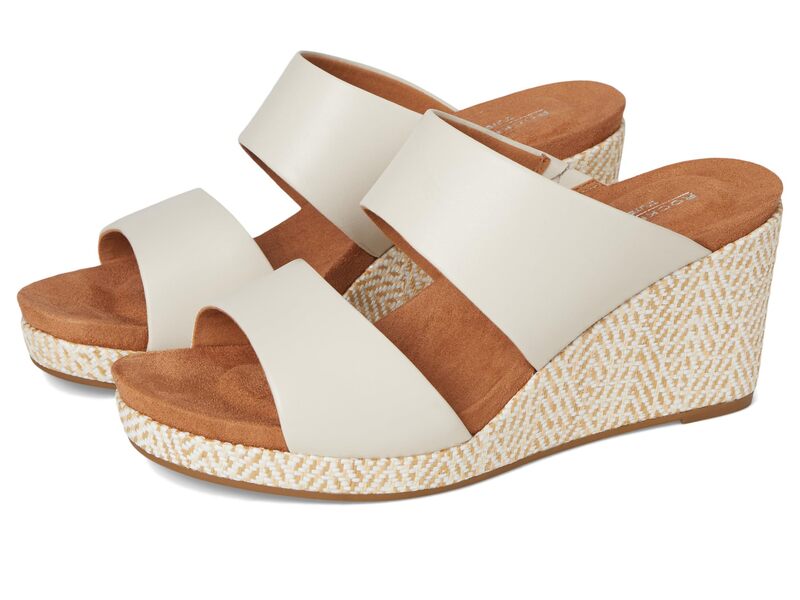鍵を掛ける界面 レディース シューズ 踵 Rockport Briah II Slide Ivory Leather 象牙色