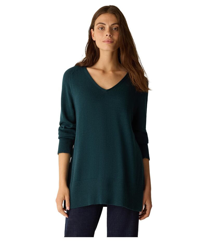エイリーンフィッシャー レディース アウター ニット・セーター Vネック コットン Eileen Fisher Peruvian Cotton Blend V-neck Sweater Alpine