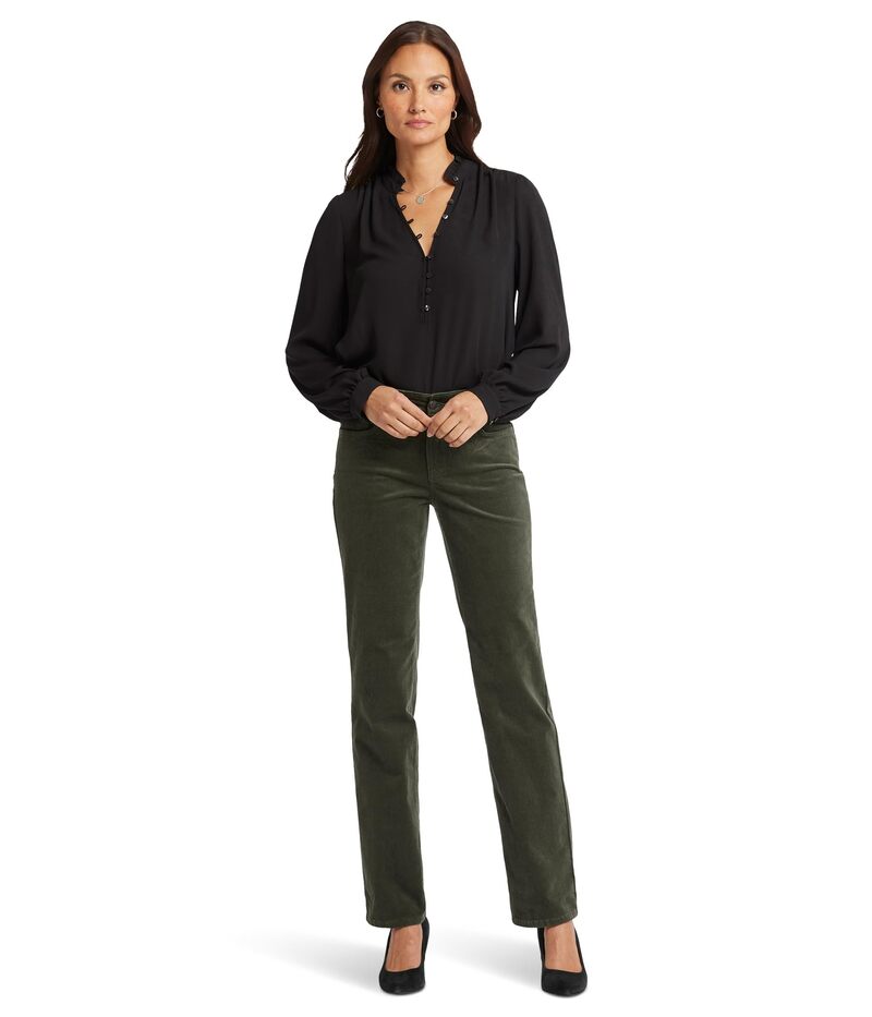 エヌワイディージェイ レディース ボトムス デニムパンツ コーデュロイ プチ NYDJ Petite Marilyn Straight Corduroy Pants in Vine Leaf Vine Leaf|詳細画像