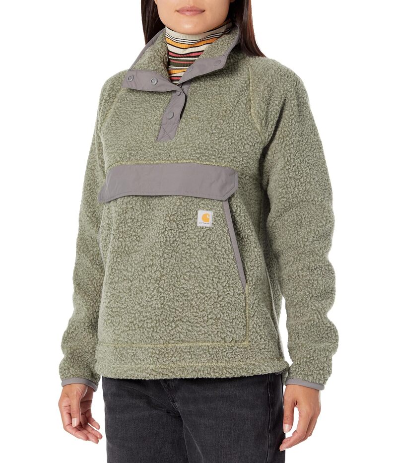 カーハート レディース アウター コート フリース ジャケット Carhartt Fleece 1/4 Snap Front Jacket Basil/Malt Heather ヘザー