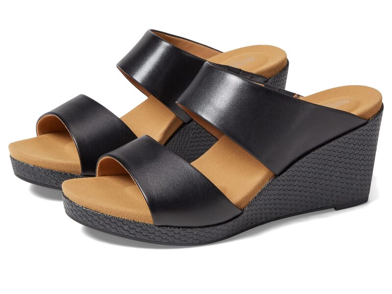 鍵を掛ける界面 レディース シューズ 踵 Rockport Briah II Slide Black Leather 2 黒いこと
