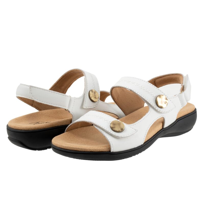 トロッターズ レディース シューズ サンダル Trotters Romi Stitch White ホワイト｜ReVida 店
