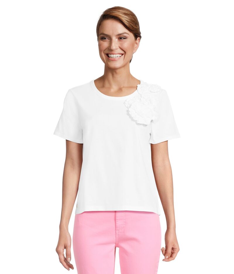 リリーピュリッツァー レディース トップス シャツ ニット Lilly Pulitzer Clairmont Rosette Knitop Resort White ホワイト