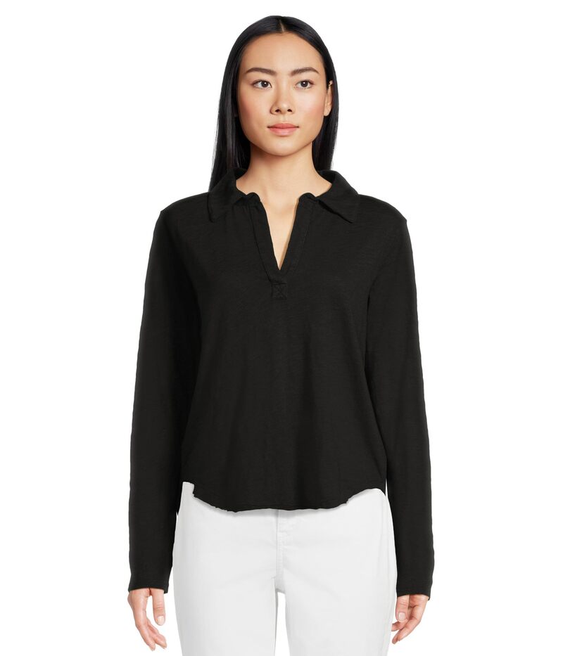 モッドドック レディース トップス シャツ Mod-o-doc Long Sleeveasy Polo Tee Black 1 ブラック
