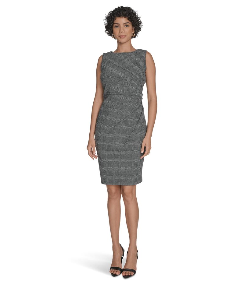 カルバンクライン レディース トップス ワンピース Calvin Klein Ponte Starburst Sheath Black/Grey/Cream クリーム｜ReVida 店