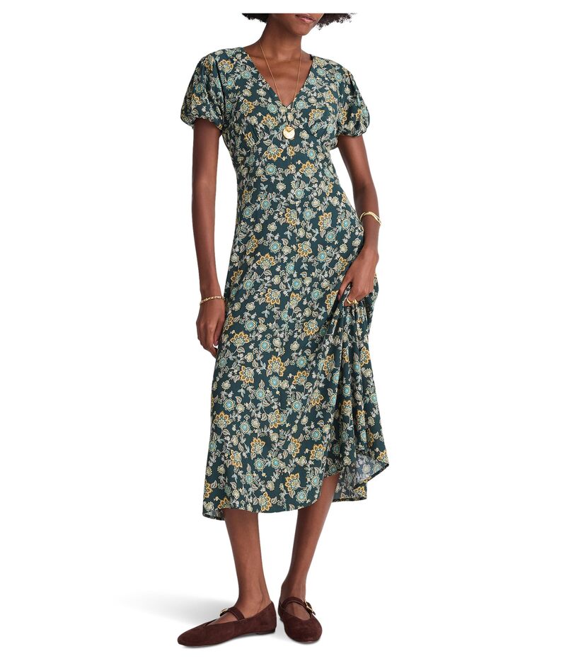メイドウェル レディース トップス ワンピース クレープ Madewell Darya Dress - Viscose Crepe Mineral Blue ブルー