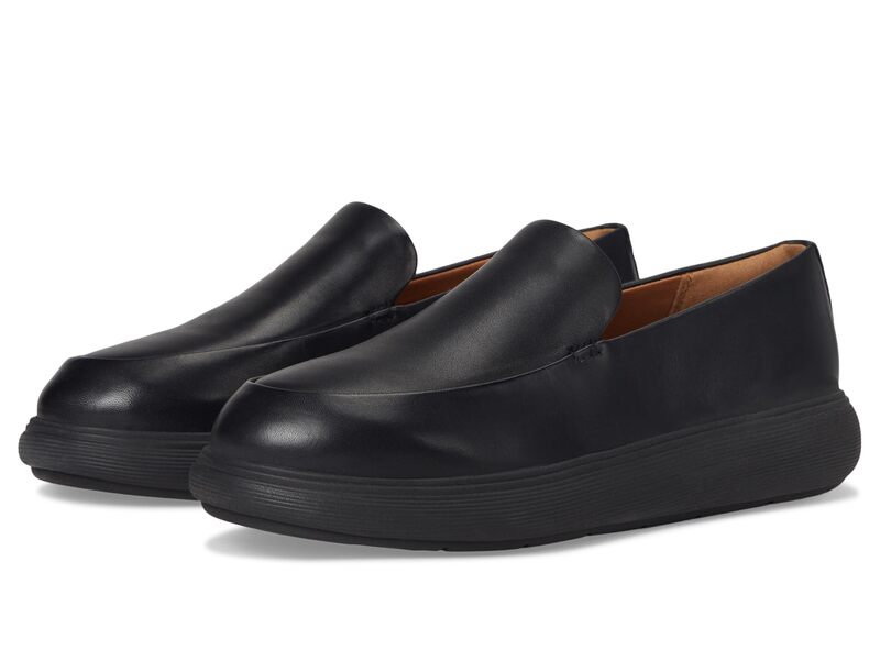 相応うフロップ レディース シューズ スリッポン・ローファー なめし革 FitFlop Iq-comff Leather Loafers All Black 黒いこと