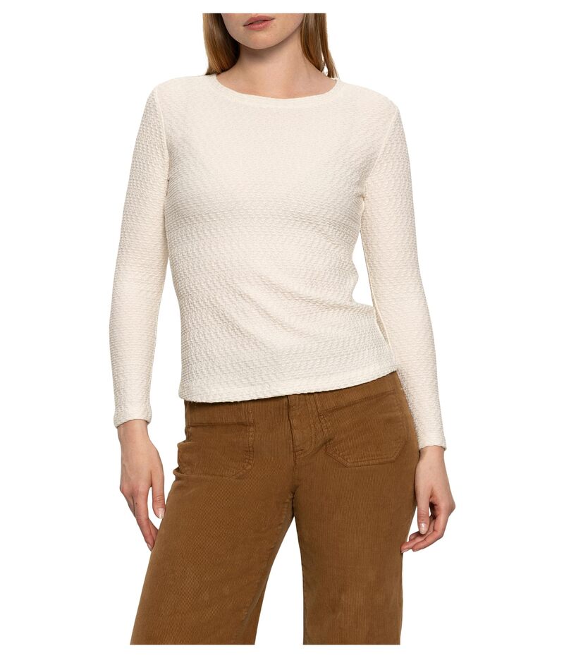 サンクチュアリー レディース トップス シャツ レース Sanctuary Long Sleeve Crew Lace Tee Chalk チョーク