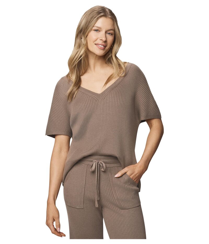 スプレンディット レディース アウター ニット・セーター Vネック Splendid Georgie V-Neck Sweater Cedar Brown ブラウン
