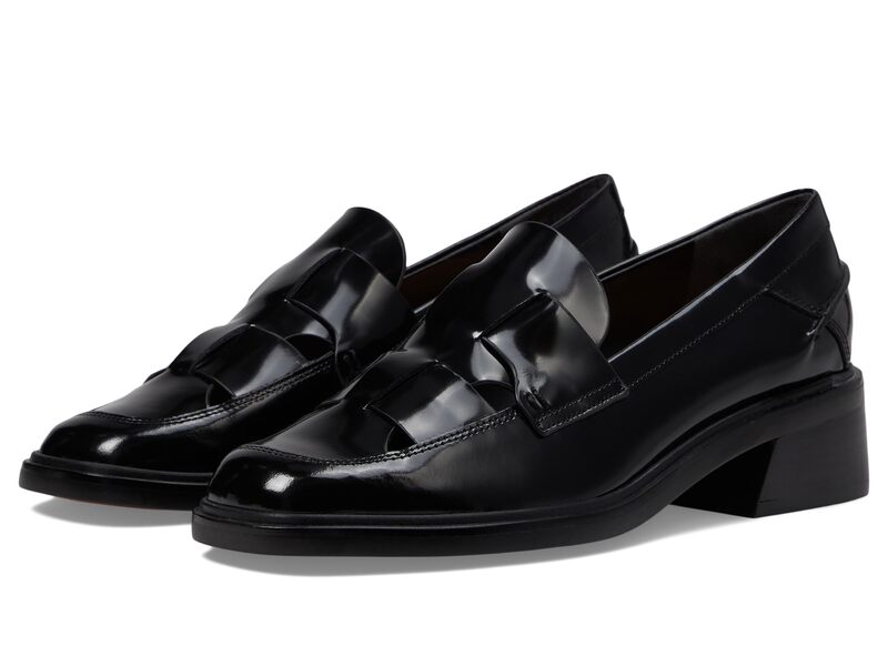 フランコサルト レディース シューズ 踵 カットアウト 置き目毛革 Franco Sarto Gene Cut Out Heeled Loafers Black Leather 黒いこと