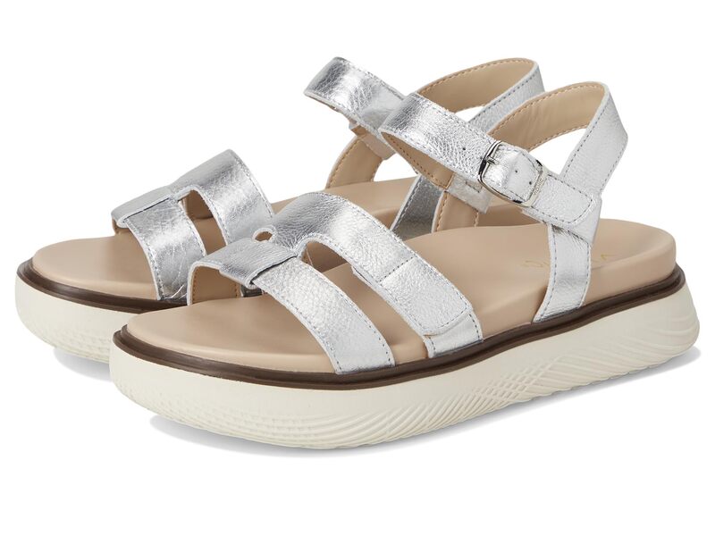 バイオニック レディース シューズ 踵 サンダル VIONIC Solana Slingback Sandalsilver Metallic しろがね色