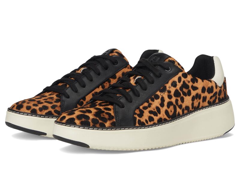 電話を掛けるハーン レディース シューズ スニーカー Cole Haan Grandpro Topspin Sneaker Leopard Print Black 黒いこと
