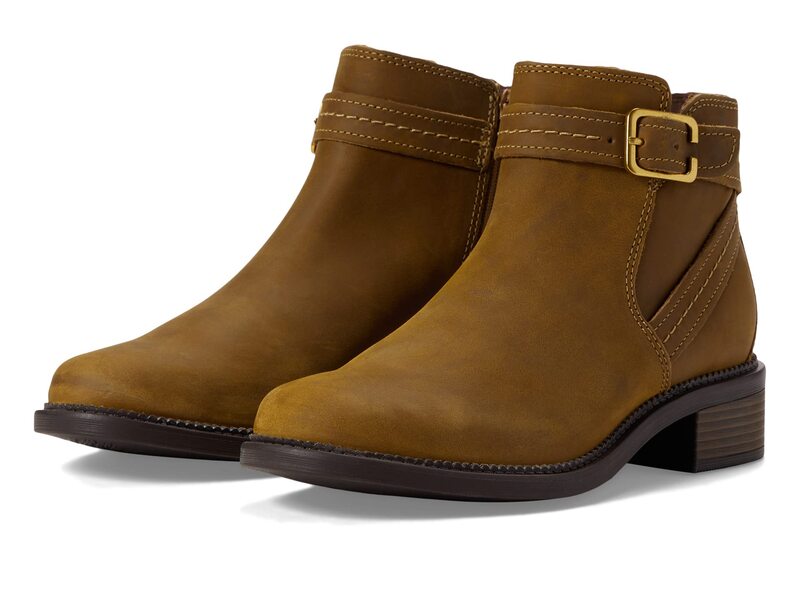クラークス レディース シューズ ブーツ・レインブーツ Clarks Maye Strap Dark Tan Leather タン｜ReVida 店