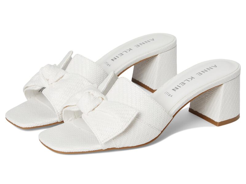 アンクライン レディース シューズ ヒール Anne Klein Kizmet White Raffia ホワイト|ReVida 店